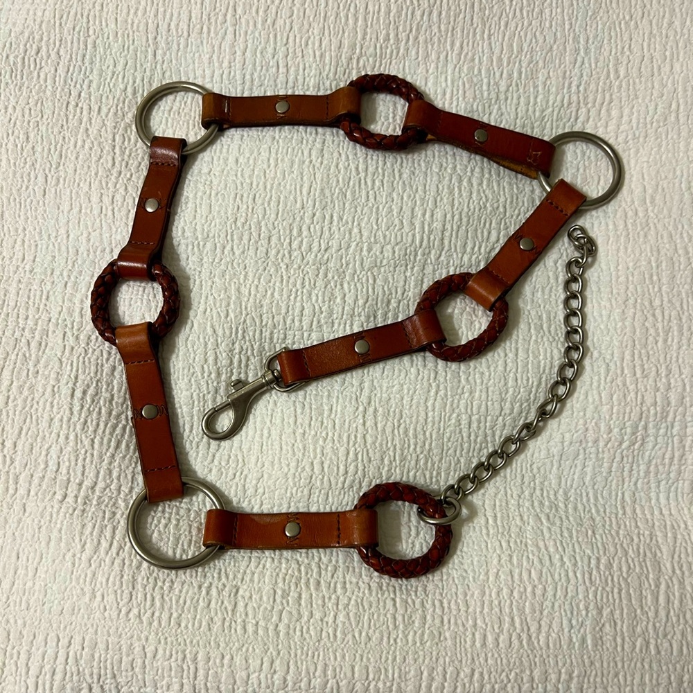 Leather link fashion belt